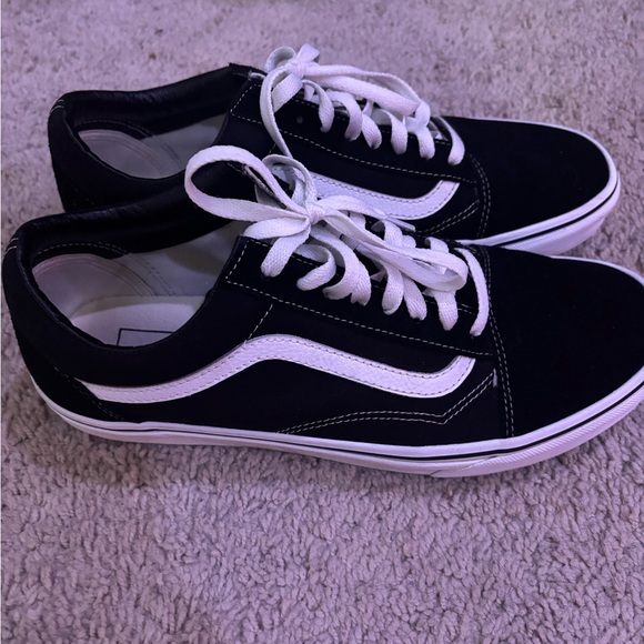 Vans Other - Vans Classic Black Canvas Shoes with White Detailing Mens 11 worn a couple times